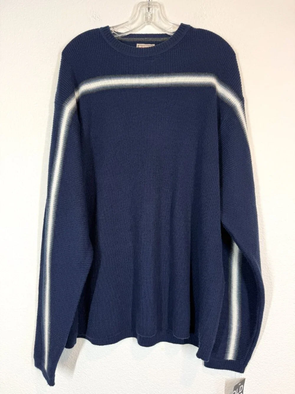 Vintage Arizona Crewneck Sweater XL Blue Striped Rib Knit Y2K Grunge Skater